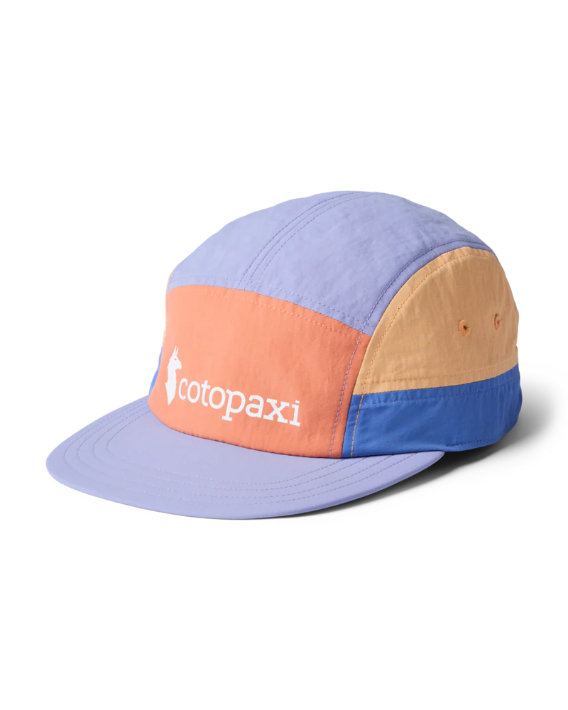 Cotopaxi Tech 5-Panel Hat in Grapefruit and Aster