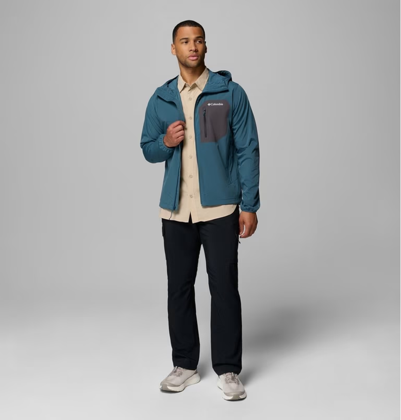 Columbia Men's Tall Heights III Hooded Softshell in Everblue/Shark-4