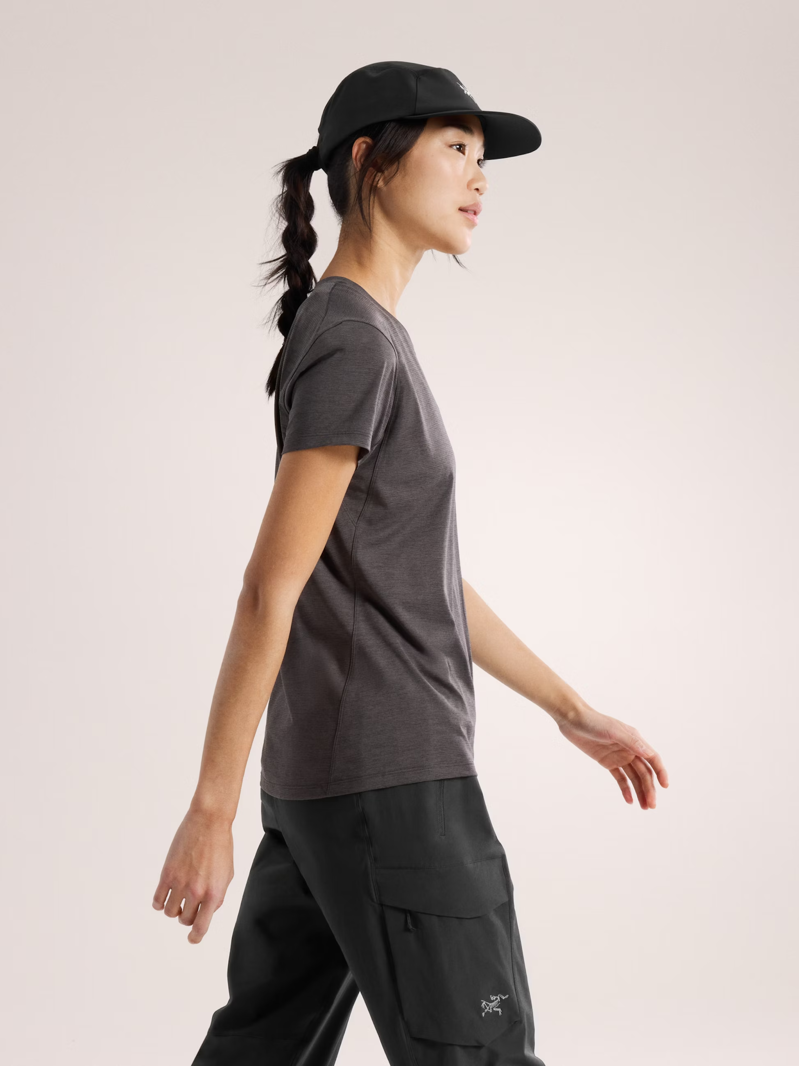 Arc'teryx Women's Taema Crew Tee in Black Heather-2