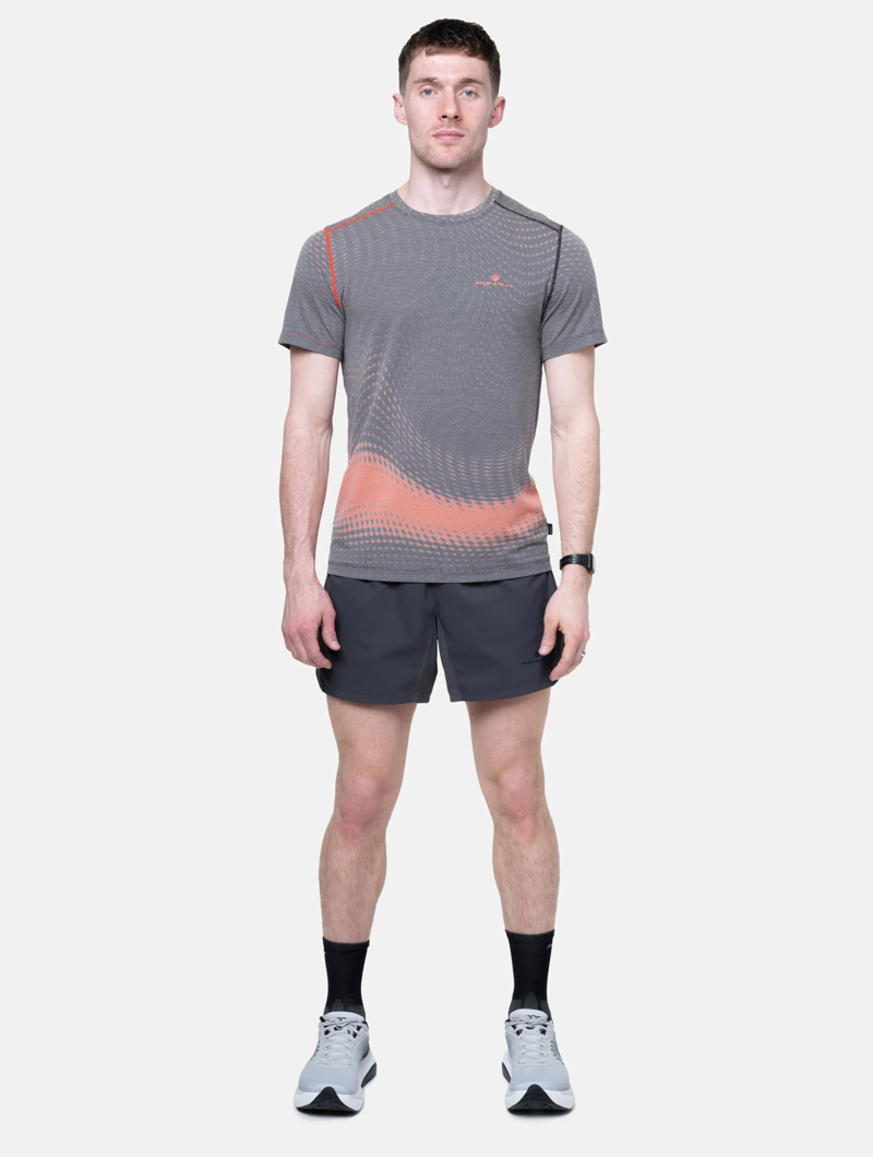 Ronhill Men's Tech Golden Hour Tee in Red Motion-7