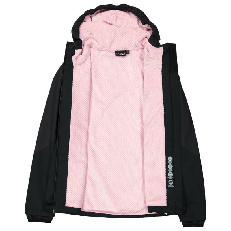 CMP Women's HighLoft Hooded Waterproof Jacket in Nero Antracite-5