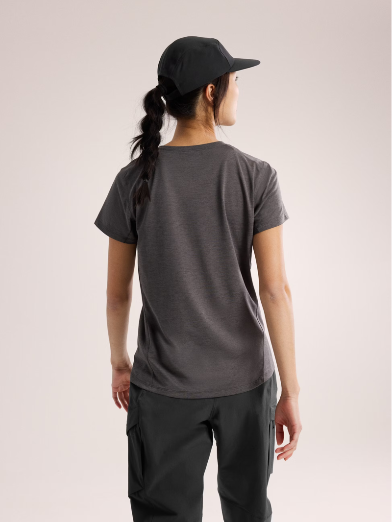 Arc'teryx Women's Taema Crew Tee in Black Heather-3