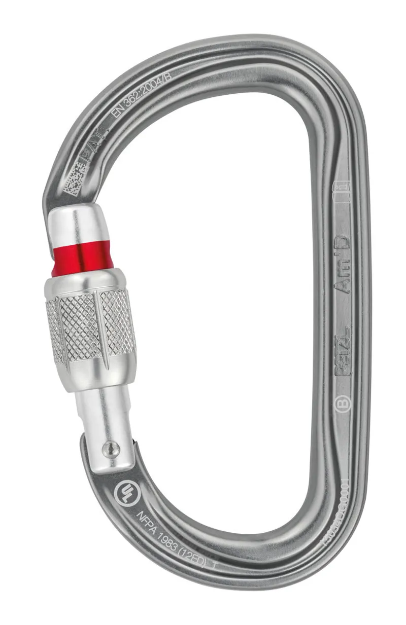 Petzl Carabiner Am'D Screw Lock in Grey