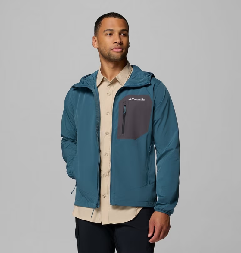 Columbia Men's Tall Heights III Hooded Softshell in Everblue/Shark-3