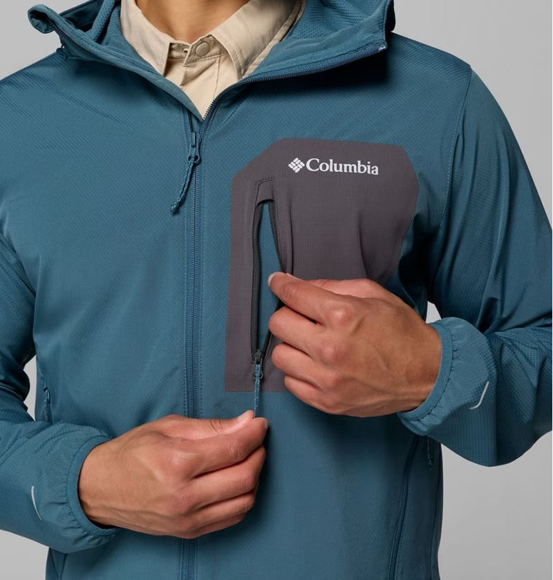 Columbia Men's Tall Heights III Hooded Softshell in Everblue/Shark-5