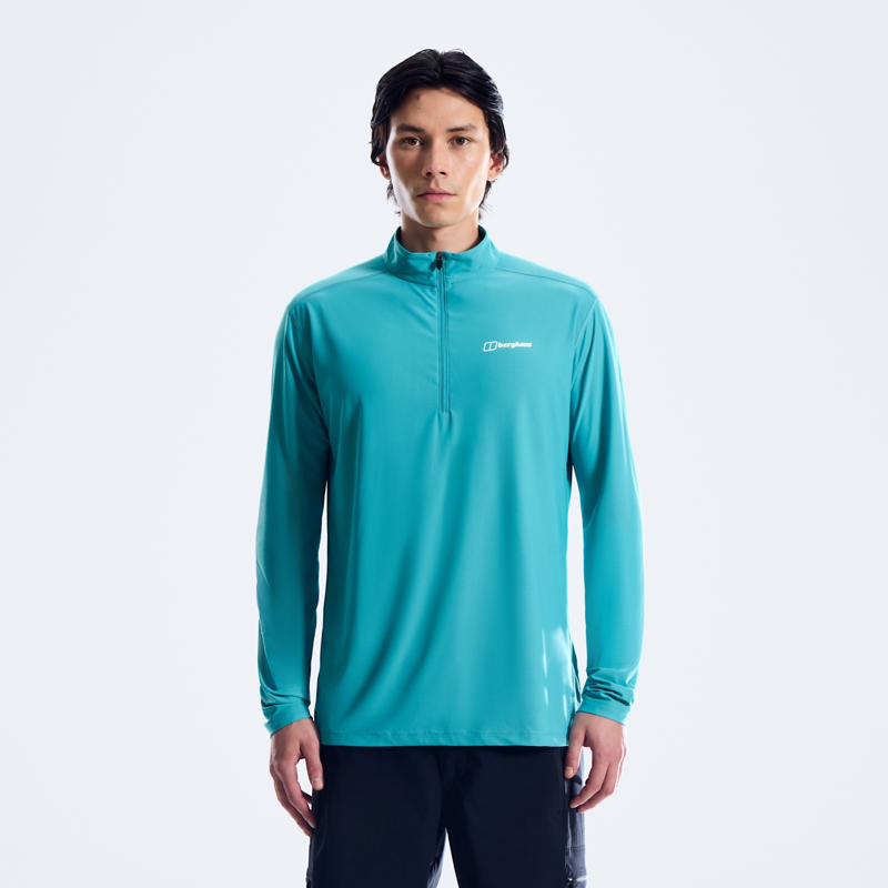 Berghaus Men's 24/7 Base Zipless Top in Light Blue-1