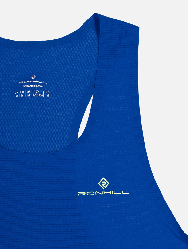 Ronhill Men's Tech Race Vest in Dark Cobalt/Fluo Green-3
