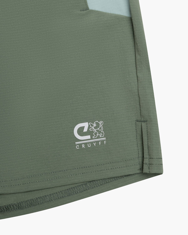 Cruyff Kid's Aquatic Shorts in Khaki/Sage-2