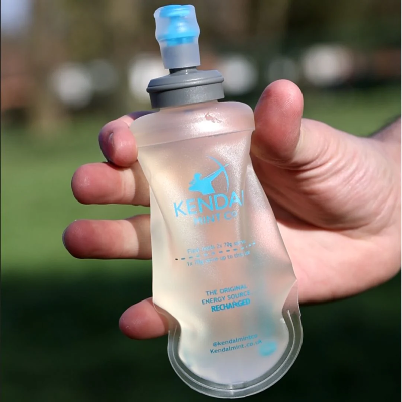 Kendal Mint Refillable and Reusable Energy Gel Soft Flask 150ml - Upgraded Bite Valve for KMC NRG GEL-2