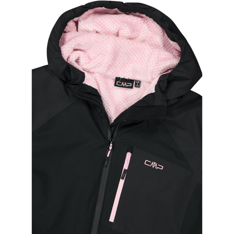 CMP Women's HighLoft Hooded Waterproof Jacket in Nero Antracite-3