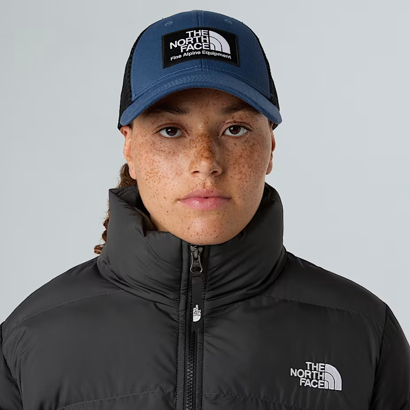 The North Face Embroidered Mudder Trucker in Shady Blue/Bear-2