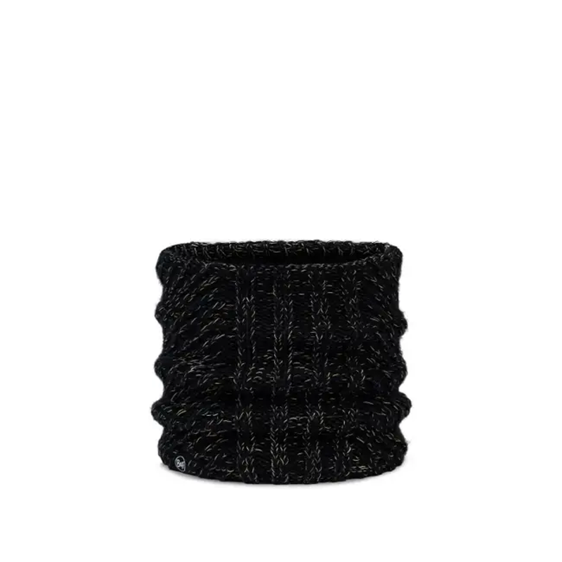 Buff Knitted and Fleece Neckwarmer in Akna Black