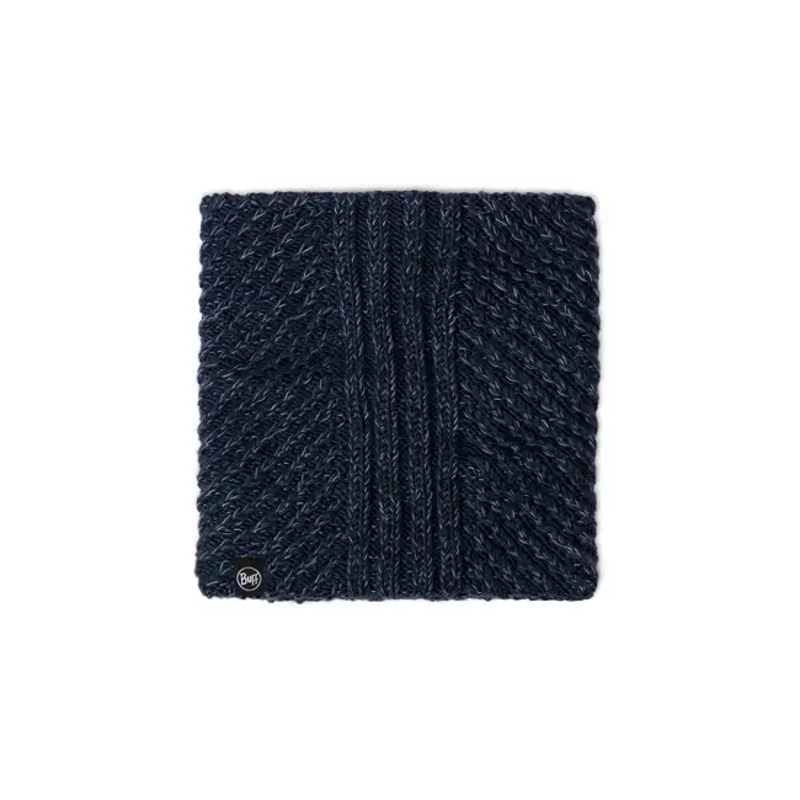 Buff Knitted and Fleece Neckwarmer in Akna Night Blue-1