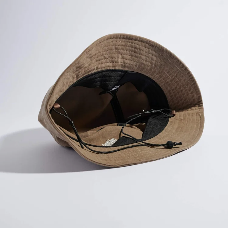 Vaga Washed Cotton Bucket Hat in Taupe-2