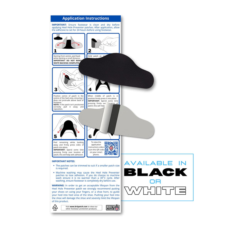 Brit Patch Heel Hole Preventer in White