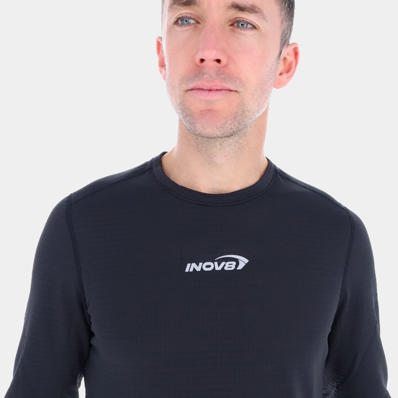 Inov-8 Men's Adventure Mid Long-Sleeved Crew Tee in Black-2