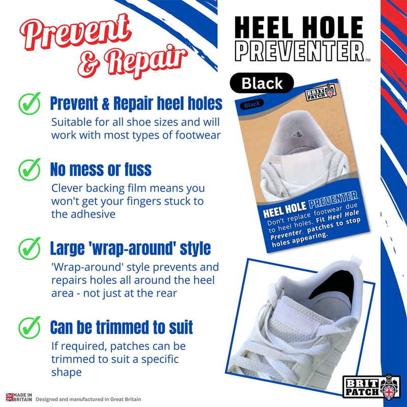 Brit Patch Heel Hole Preventer in White-3