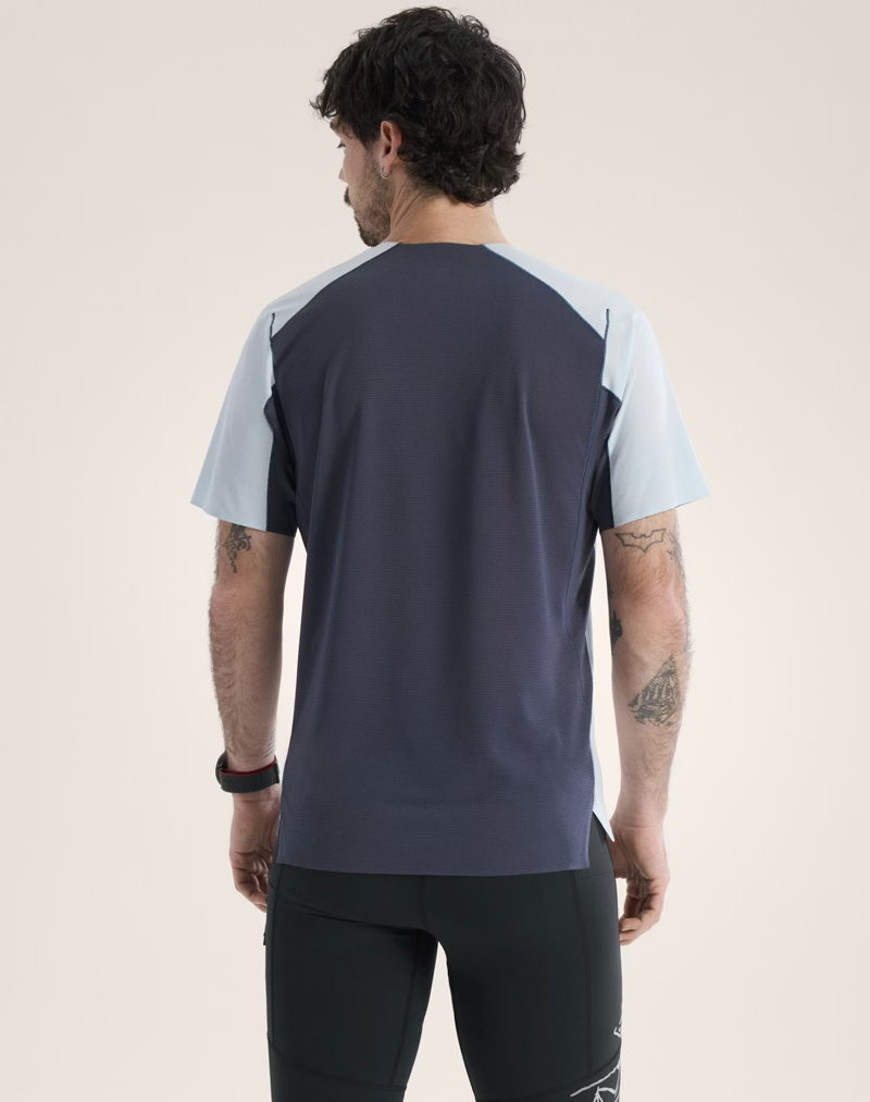 Arc'teryx Men's Norvan Downword Logo Tee in Alpine Blue/Dark Stratus-2