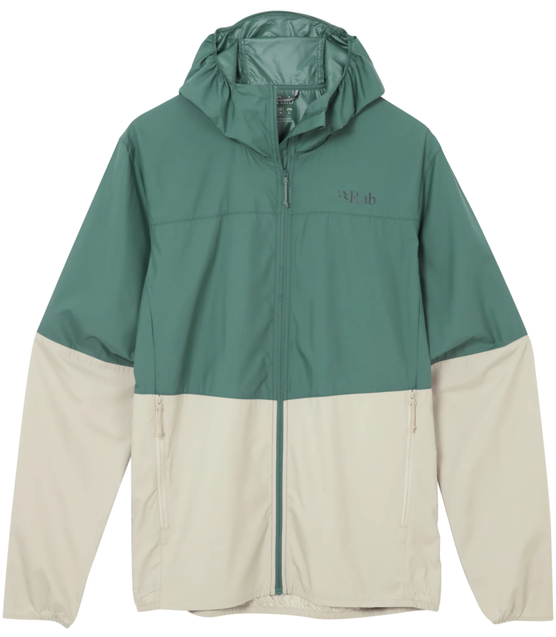 Rab Men's Windgather Hoody in Sage/Pebble