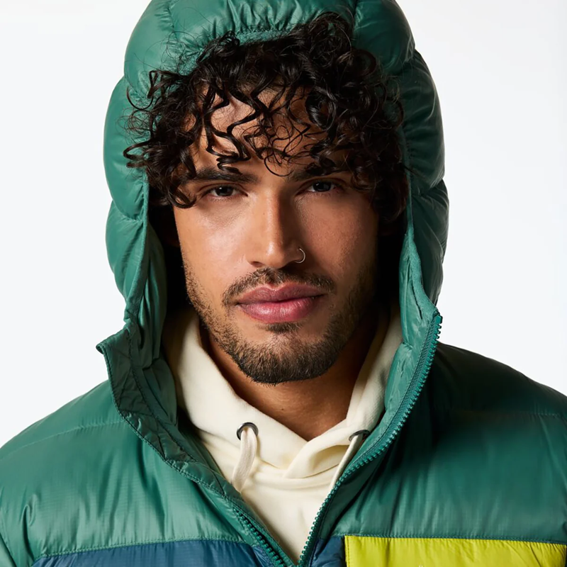 Cotopaxi Men's Fuego Max Down Hooded Jacket in Juniper Ocean/Indigo-4