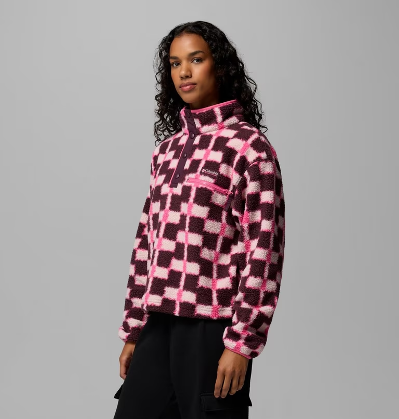 Columbia Women's Helvetia II Printed Cropped Half Snap in Moonvista/Geostack-1