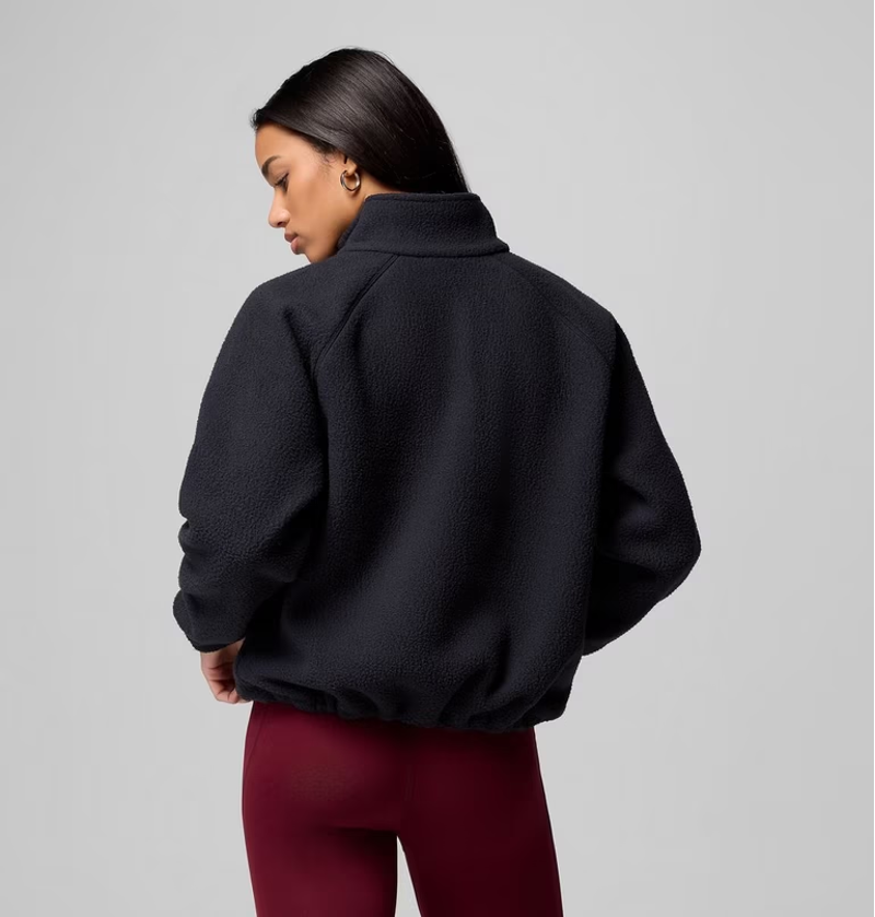 Columbia Women's Jasper Ridge Pebbled Fleece Half Snap in Black-2