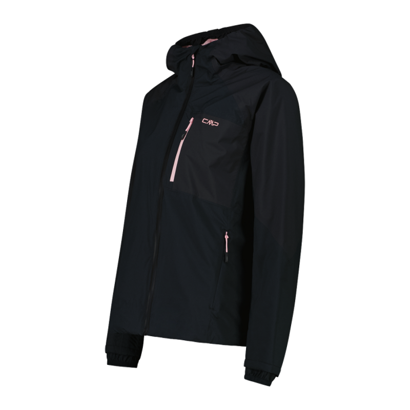 CMP Women's HighLoft Hooded Waterproof Jacket in Nero Antracite-2