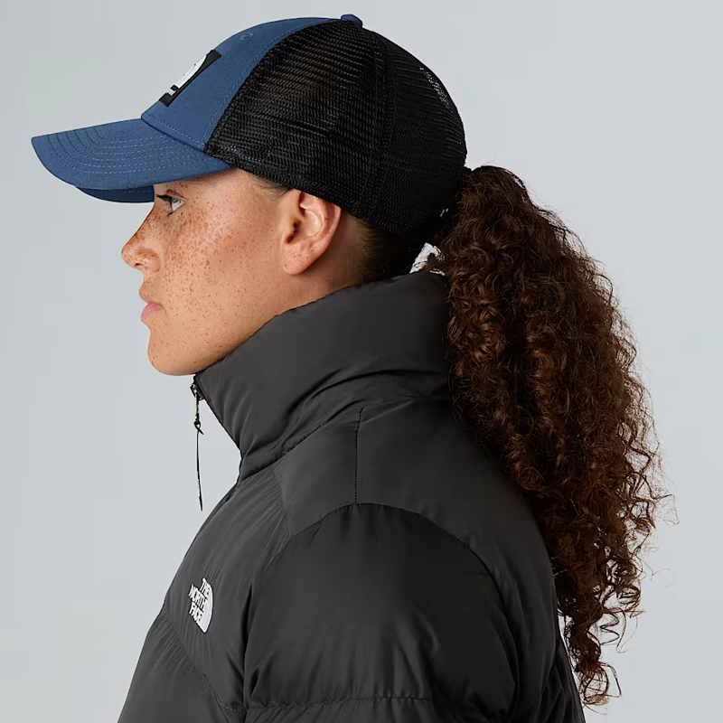 The North Face Embroidered Mudder Trucker in Shady Blue/Bear-3