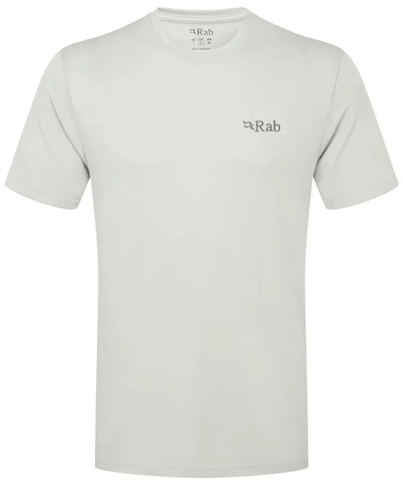 Rab Men's Crimp Elevation Tee in Light Zinc