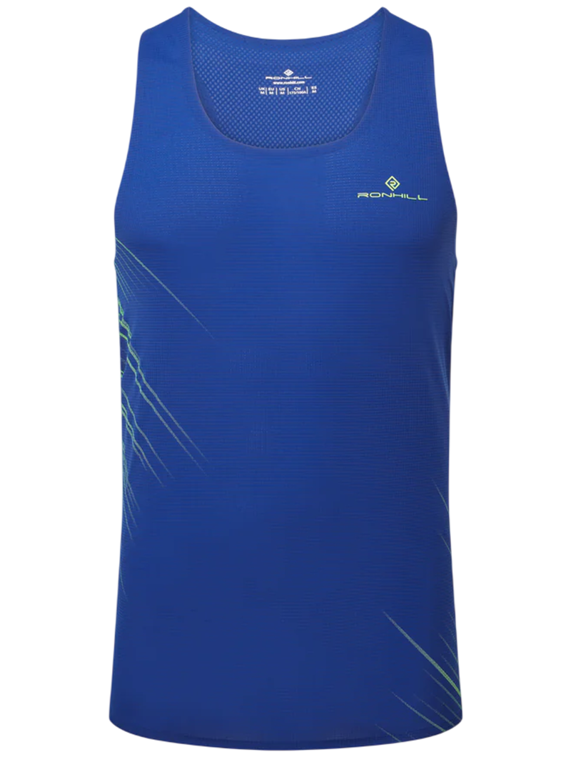 Ronhill Men's Tech Race Vest in Dark Cobalt/Fluo Green