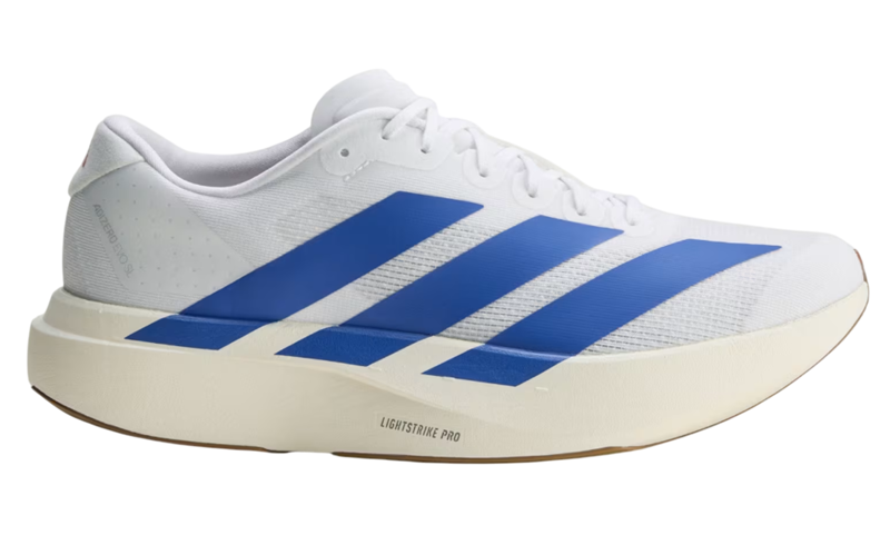 Adidas Men's Adizero Evo SL Shoes in Cloud White/Royal Blue/Pure Ruby