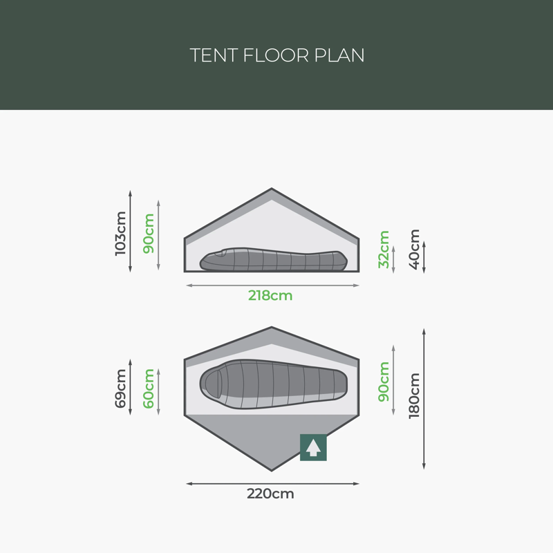 Highlander Refuge 1 Person Tent in Pine Green-8