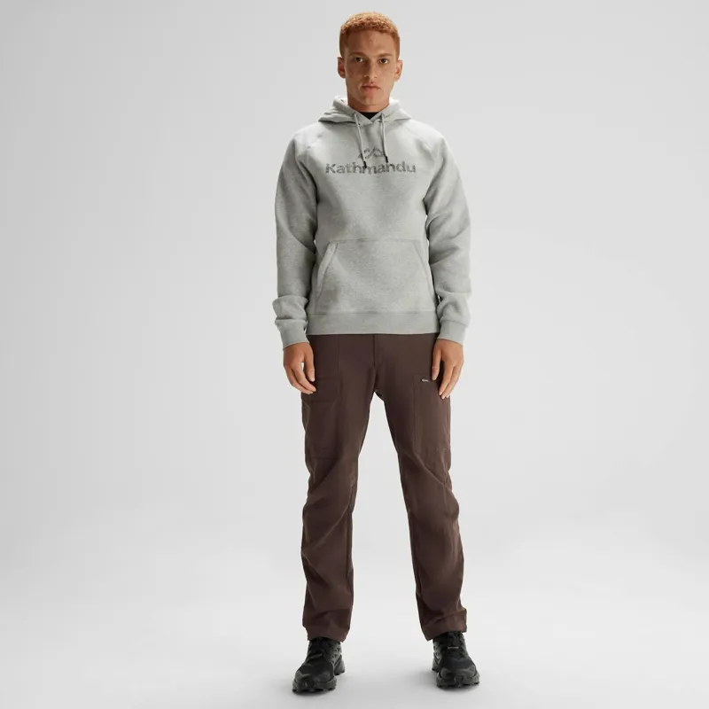 Kathmandu Men's Logo Brushed-Back Hoodie in Light Grey-5