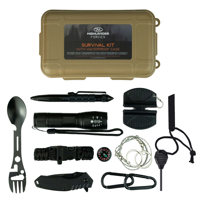 Highlander Survival Kit With Waterproof Case-1