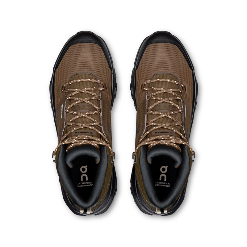 On Running Men's Cloudrock Mid Waterproof in Earth/Black-3