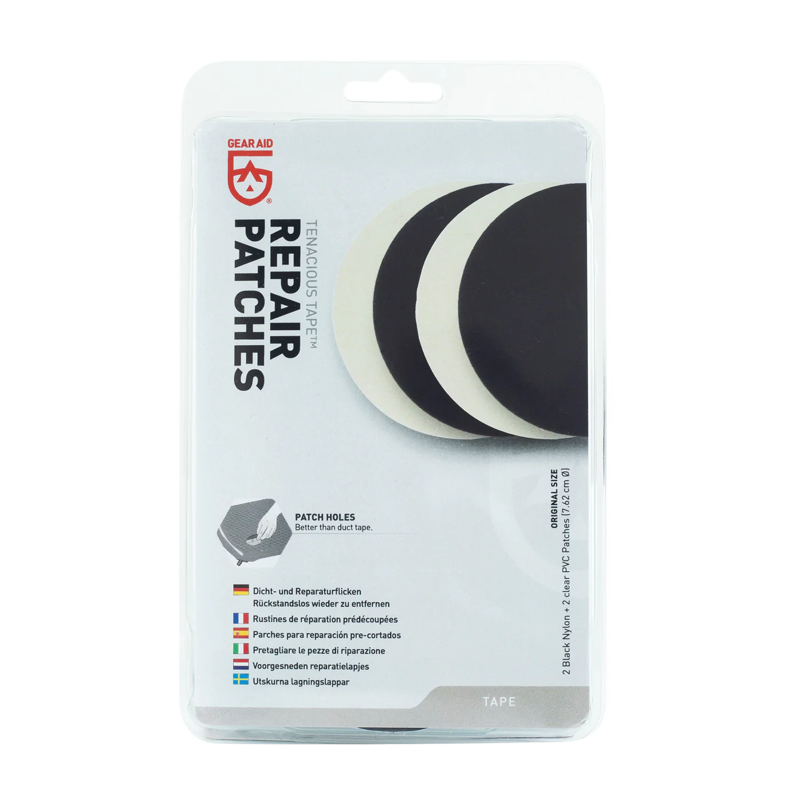 Gear Aid Tenacious Tape Repair Patches in Clear/Black - 7.6cm