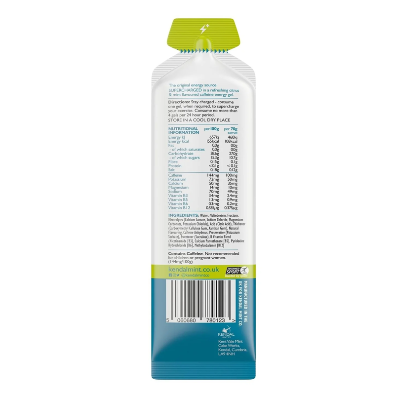 Kendal Mint NRG GEL+ Citrus and Mint Caffeine Energy Gel 70g-1