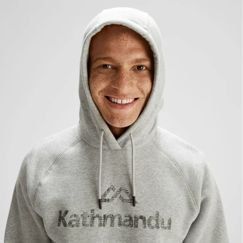 Kathmandu Men's Logo Brushed-Back Hoodie in Light Grey-4