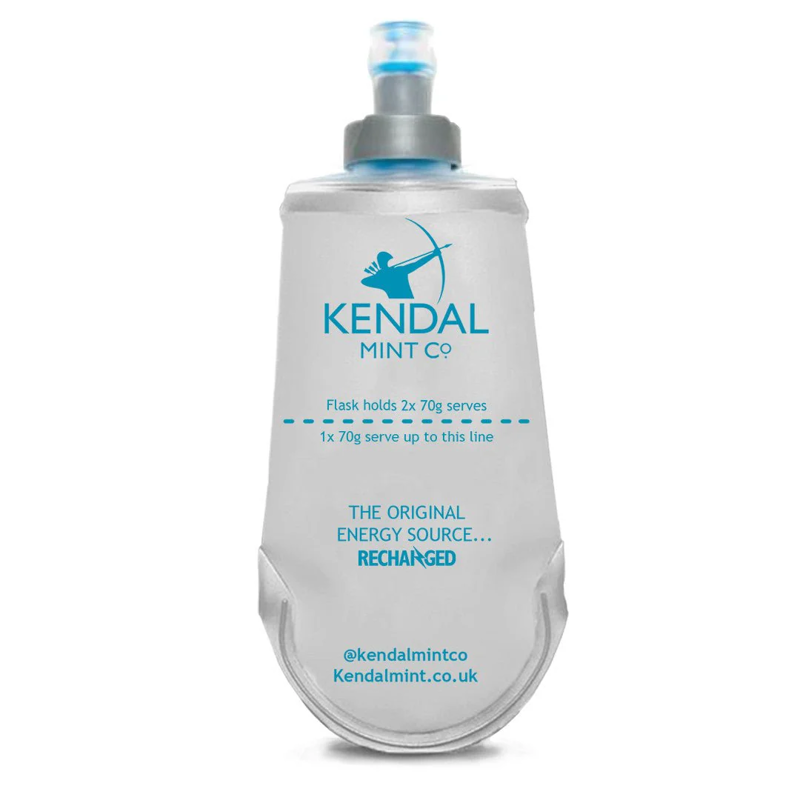 Kendal Mint Refillable and Reusable Energy Gel Soft Flask 150ml - Upgraded Bite Valve for KMC NRG GEL
