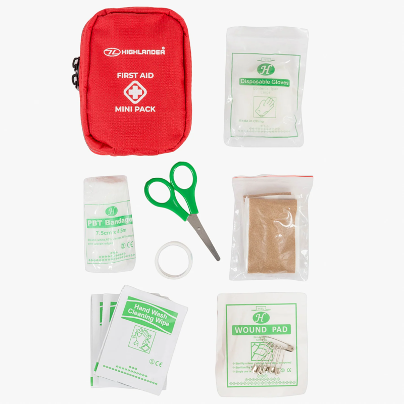 Highlander First Aid Mini Pack in Red-4