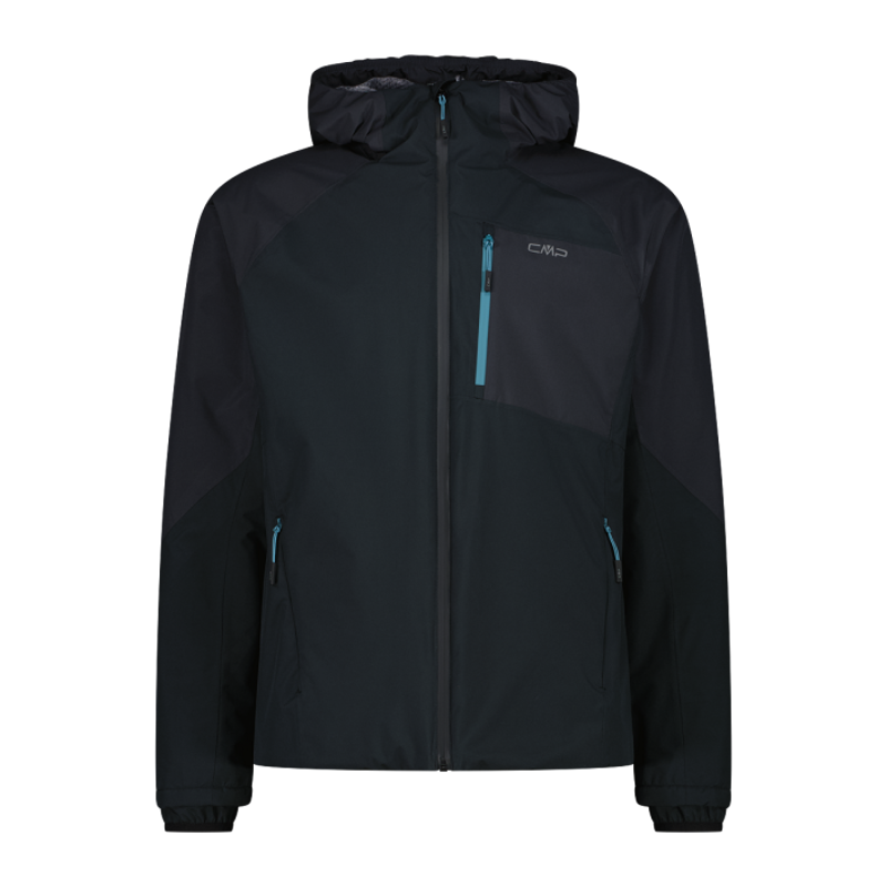 CMP Men's HighLoft Hooded Waterproof Jacket in Nero Antracite