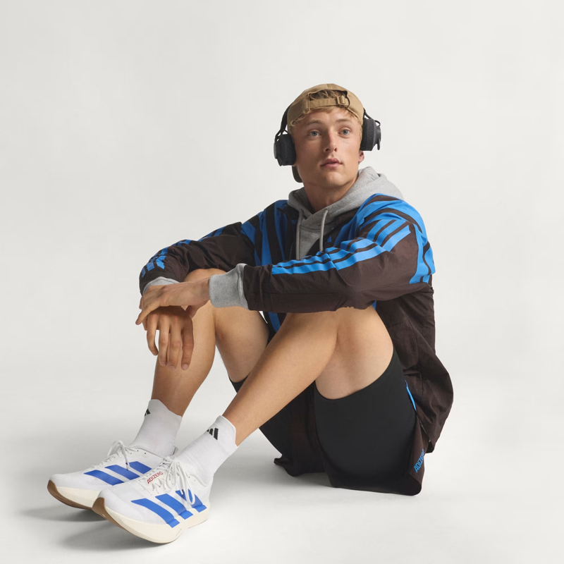 Adidas Men's Adizero Evo SL Shoes in Cloud White/Royal Blue/Pure Ruby-8