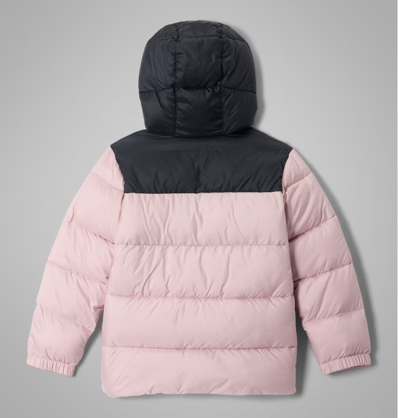 Columbia Kid's Puffect Hooded Jacket in Mineral Pink/Black-1