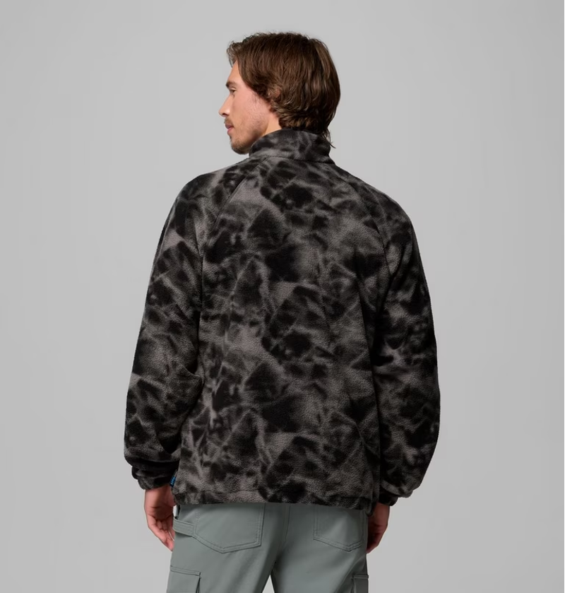 Columbia Men's Timber Crest MTR Fleece Printed HZ in Black/Icypeaks-1