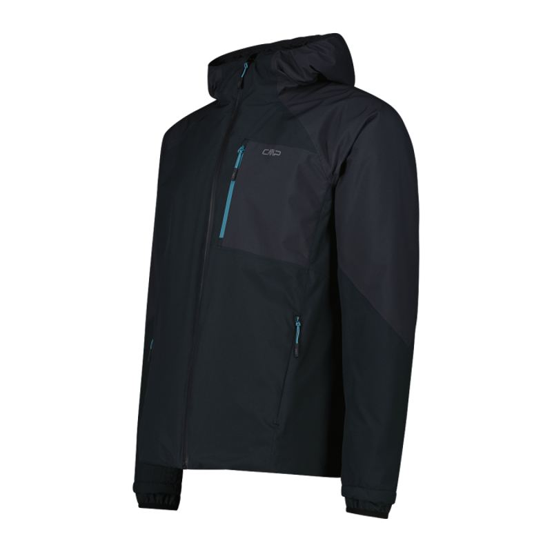 CMP Men's HighLoft Hooded Waterproof Jacket in Nero Antracite-2