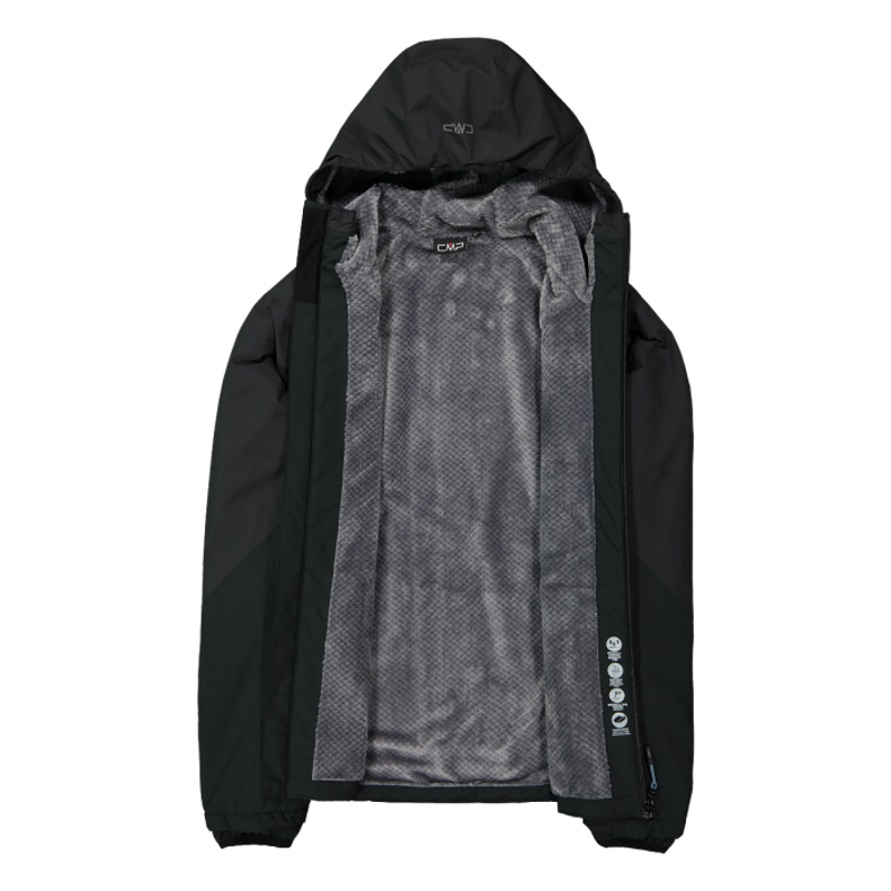 CMP Men's HighLoft Hooded Waterproof Jacket in Nero Antracite-1