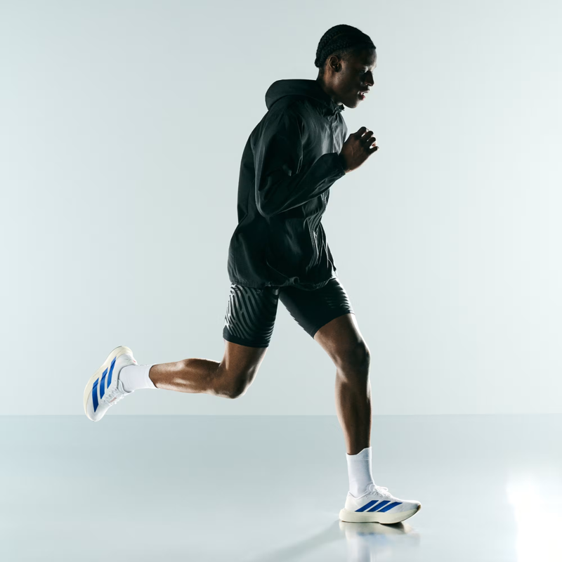 Adidas Men's Adizero Evo SL Shoes in Cloud White/Royal Blue/Pure Ruby-11