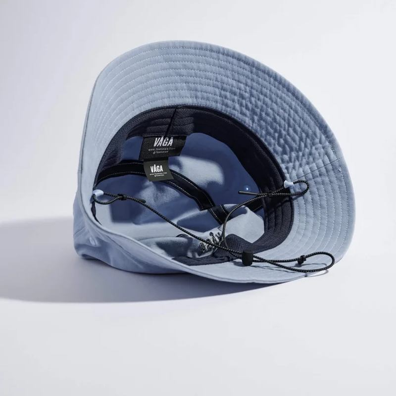 Vaga Washed Cotton Bucket Hat in Postal Blue-2