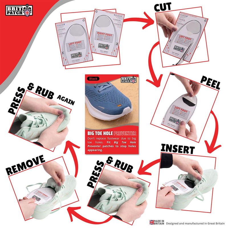 Brit Patch Big Toe Hole Preventer in White-4