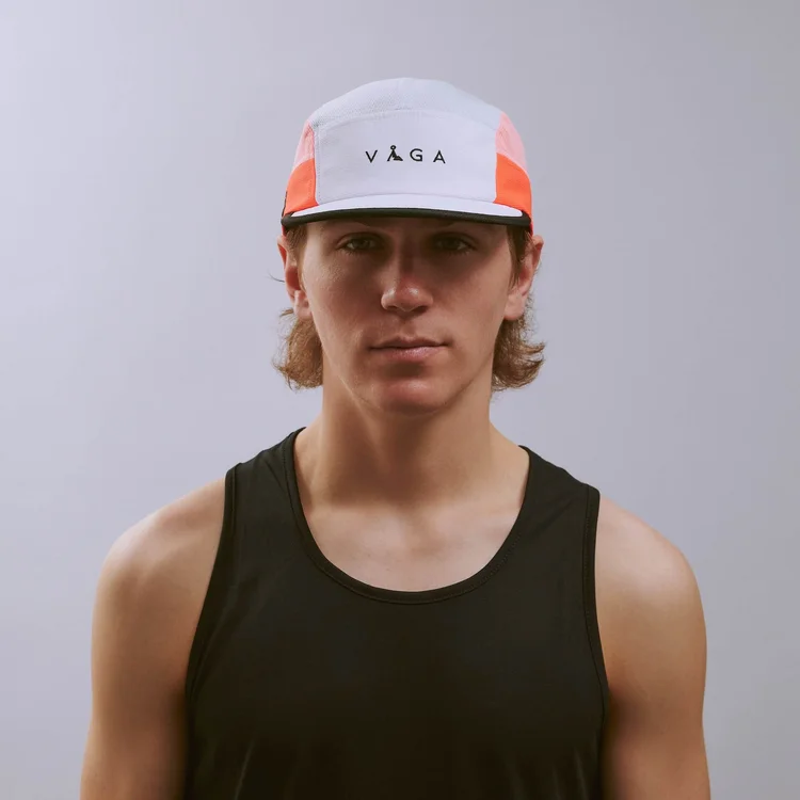 Vaga Club Cap in White/Coral/Neon Peach-4